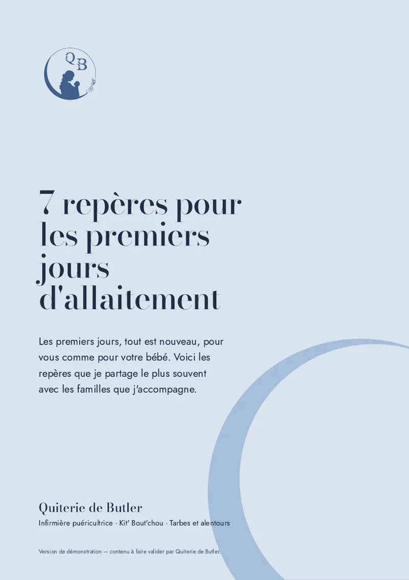 Couverture du guide : 7 repères pour les premiers jours d'allaitement.